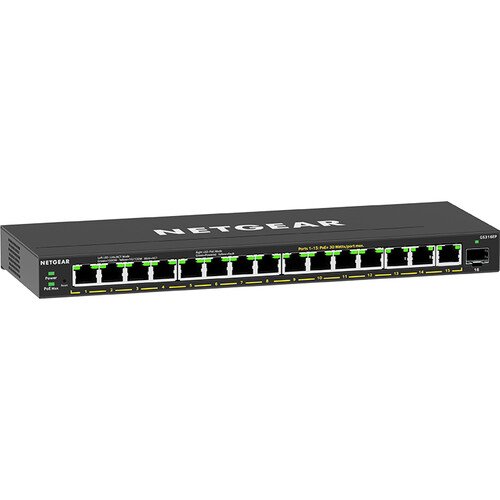 Netgear GS316EP 16-Port Gigabit PoE+ Unmanaged Switch GS316EP-100NAS