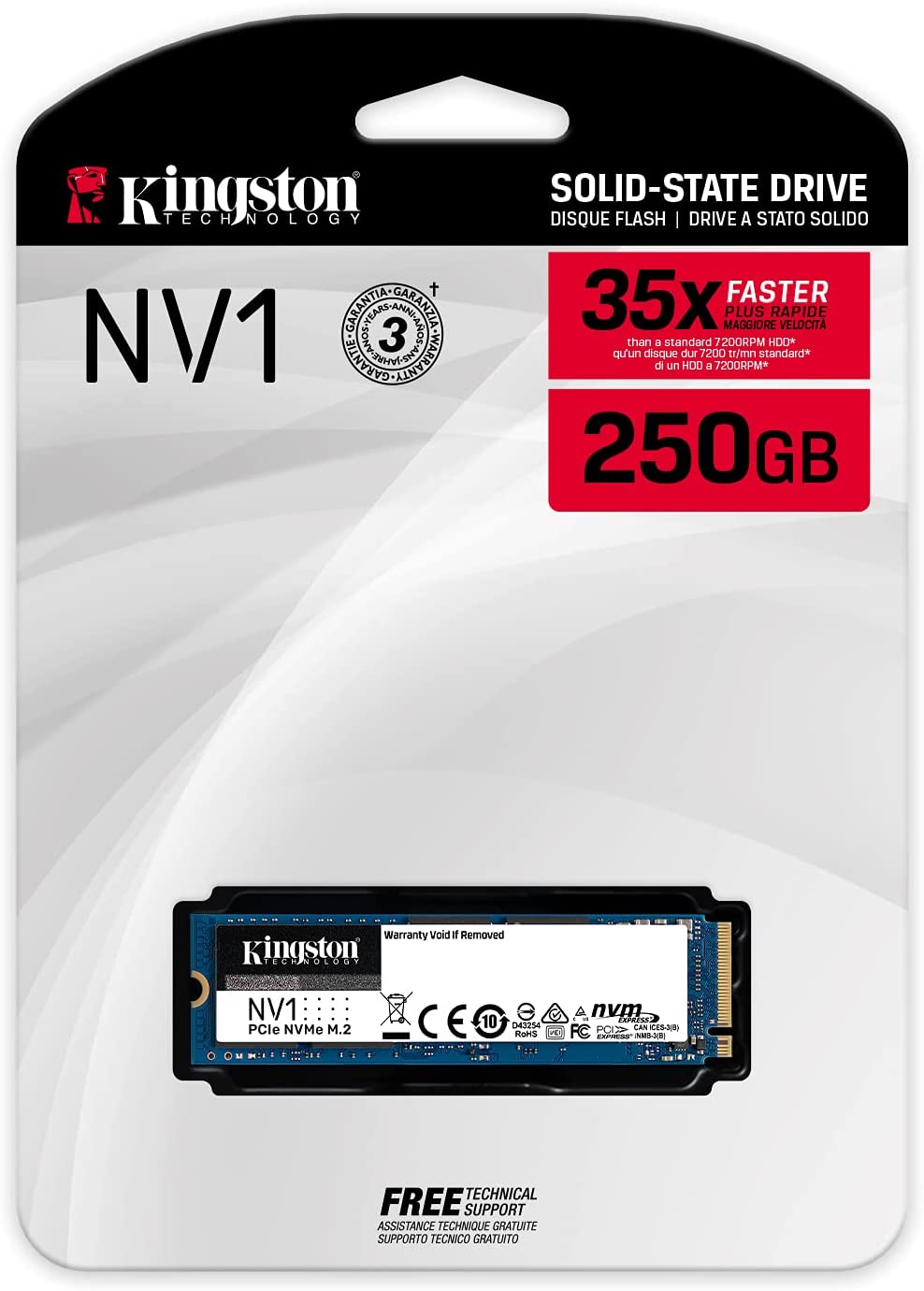 Kingston NV1 250G M.2 2280 NVMe PCIe SSD SNVS-250G