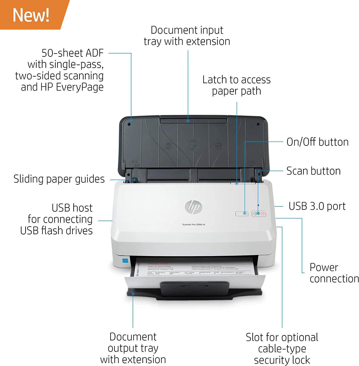 Escáner de documentos HP Scanjet Pro 2600 f1 - CMOS / CIS - a dos caras -  A4/Legal - 1200