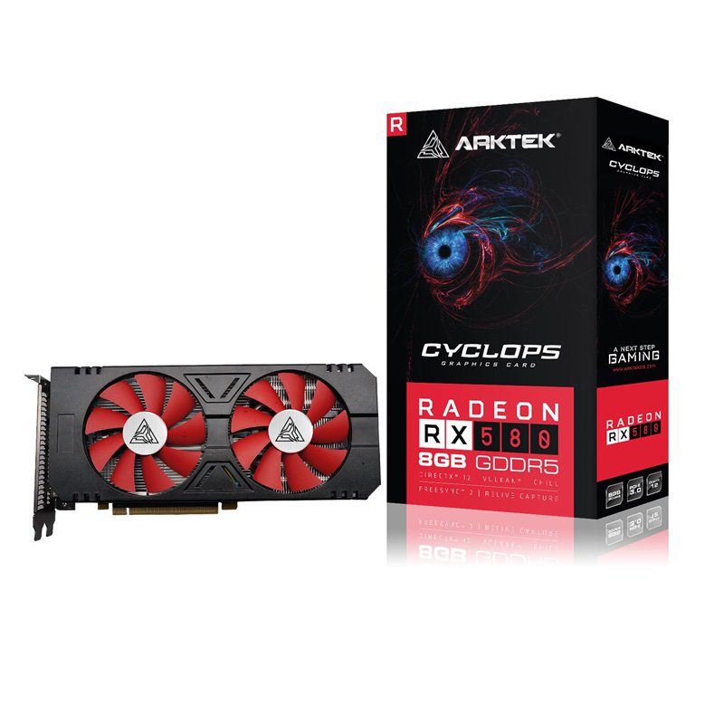 ARKTEK AMD RX580 8GB GDDR5 256 BIT ATX VENTILADOR DUAL AKR580D5S8GH1