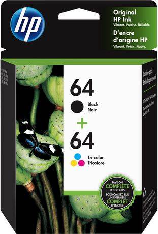 HP 64 negro/tricolor pack 2 unidades X4D92AN
