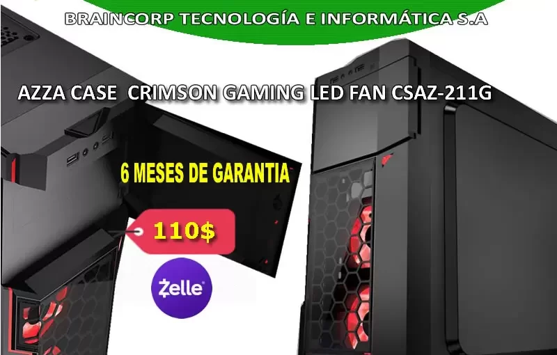 La mejor caja de torre media para juegos y trabajo: Azza Crimson 211G CSAZ-211G