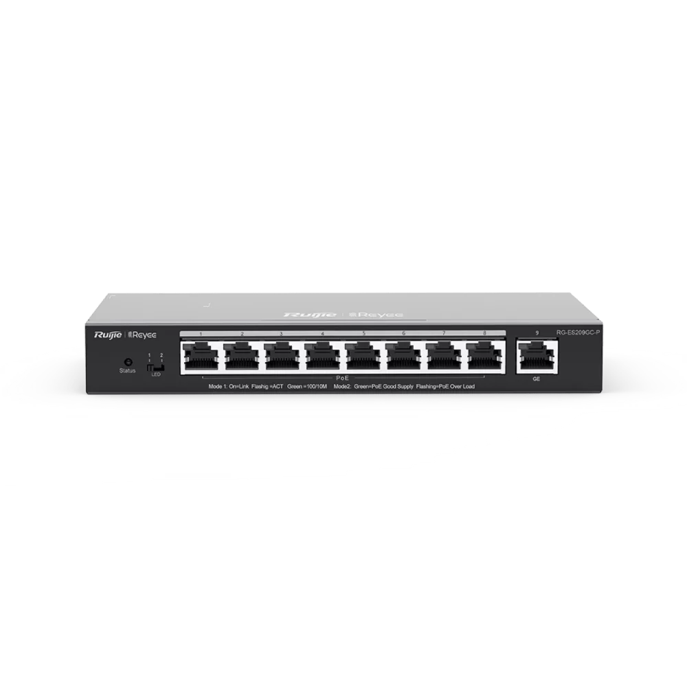 RUIJIE/REYEE Gigabit Switch 9 puertos PoE RG-ES209GC-P