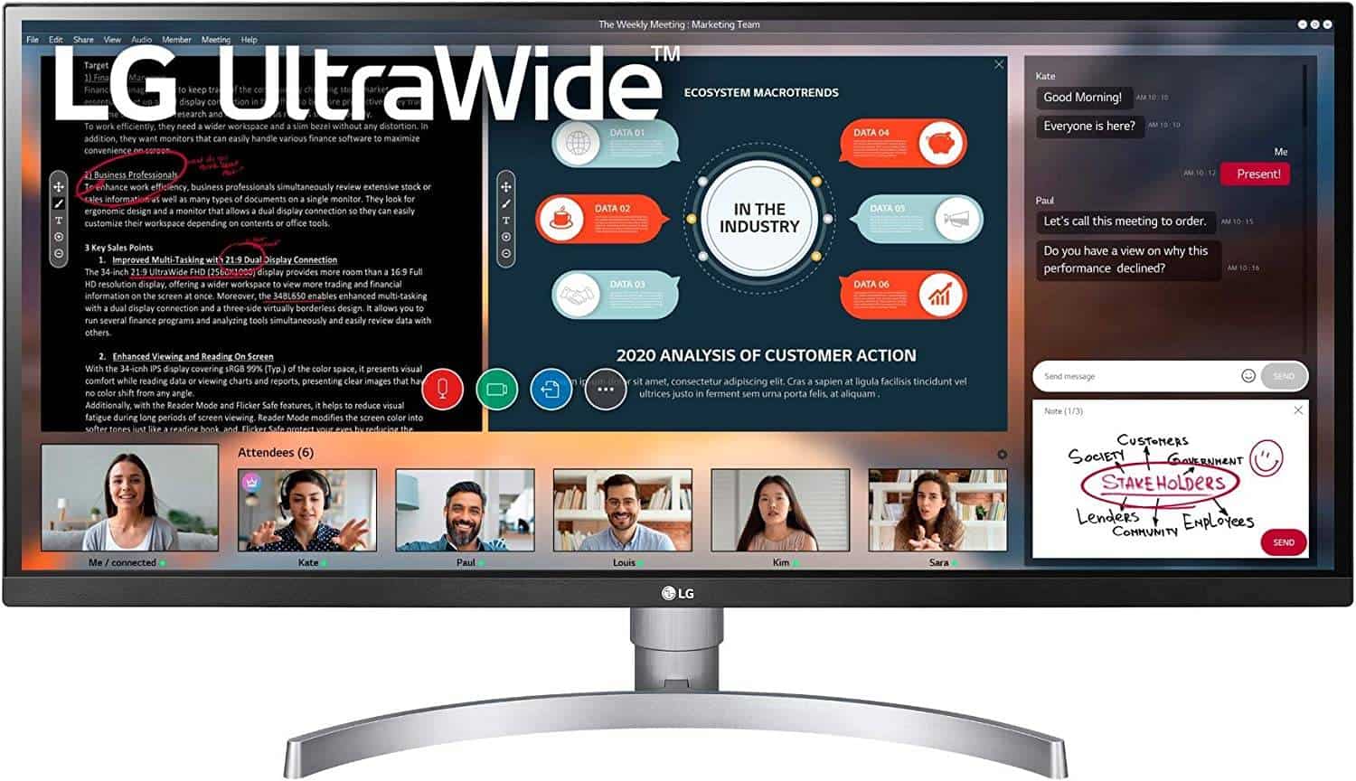 LG UltraWide FHD Monitor 34 pulgadas 34WQ650-W-AWP