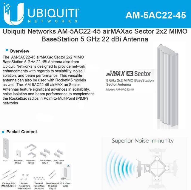 Ubiquiti 5GHz airMAX ac 45° Sector 22dBi AM-5AC22-45