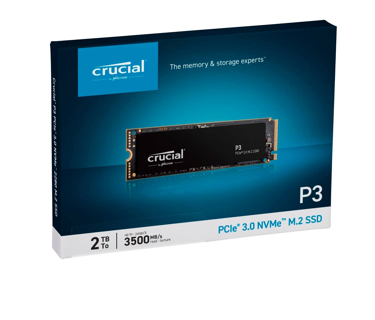 CRUCIAL SSD 2TB 3D NAND NVMe PCIe M.2 CT2000P3SSD8