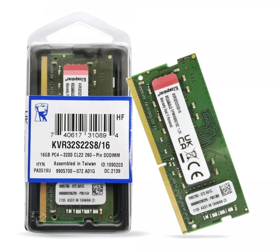 KINGSTON 16GB 3200MT/s DDR SODIMM KVR32S22S8/16