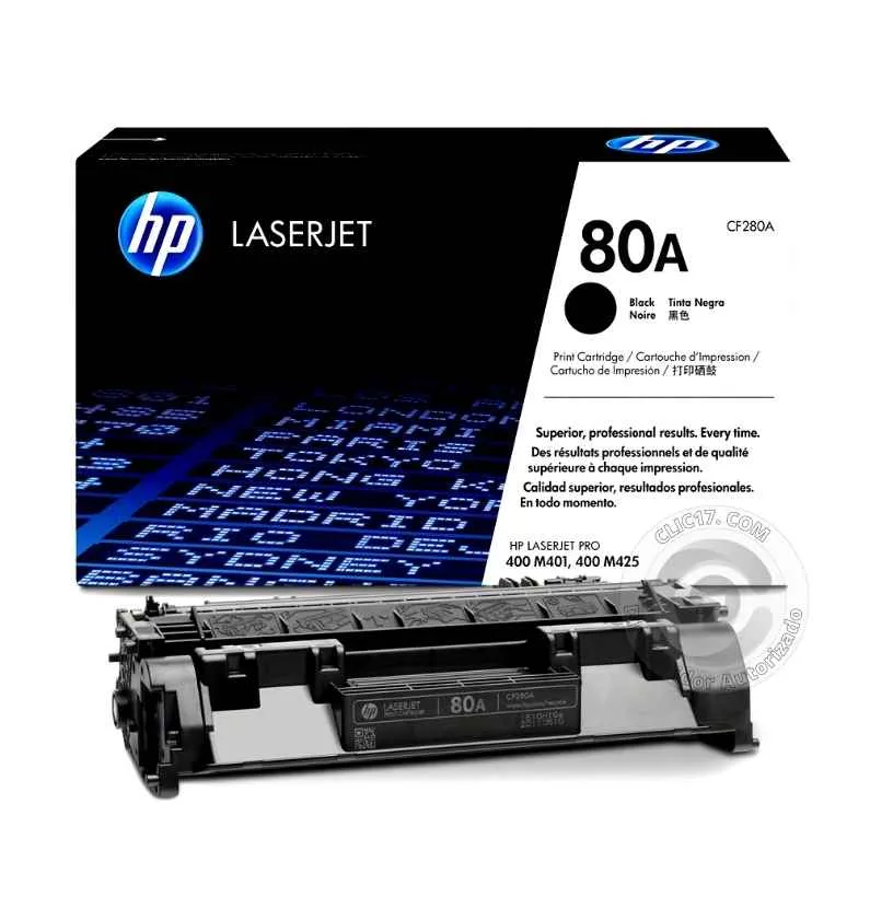 HP 80A Cartucho tóner negro LaserJet CF280A