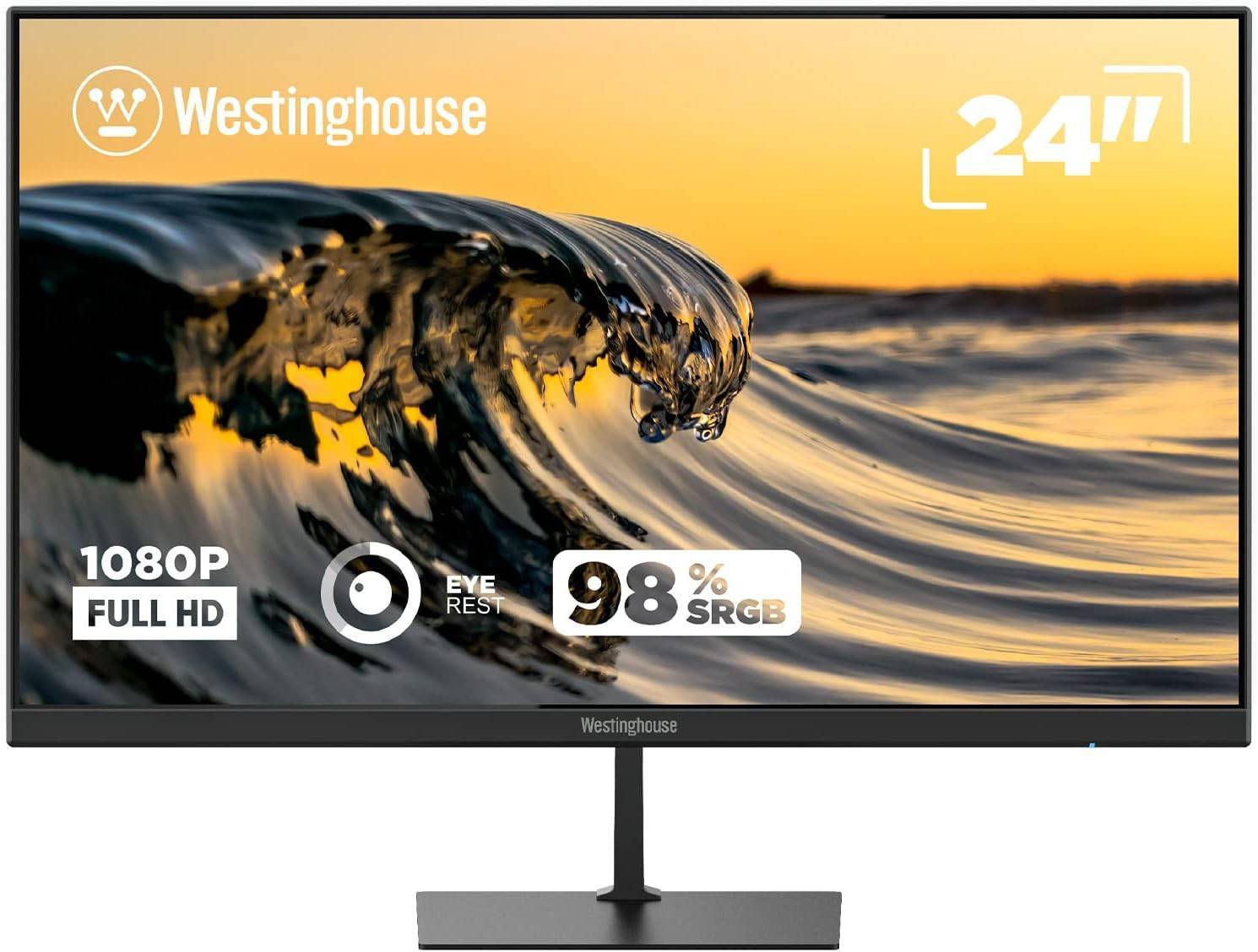 Monitor de computadora de 24 pulgadas 75Hz sin marco, pantalla LED FHD  1080p, pantalla LCD profesional de oficina, HDMI VGA, frecuencia de