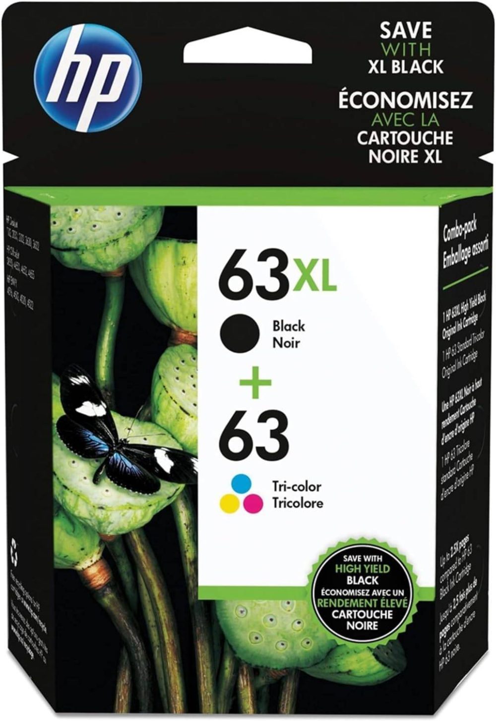 HP 63XL Pack negro y tricolor L0R48AN