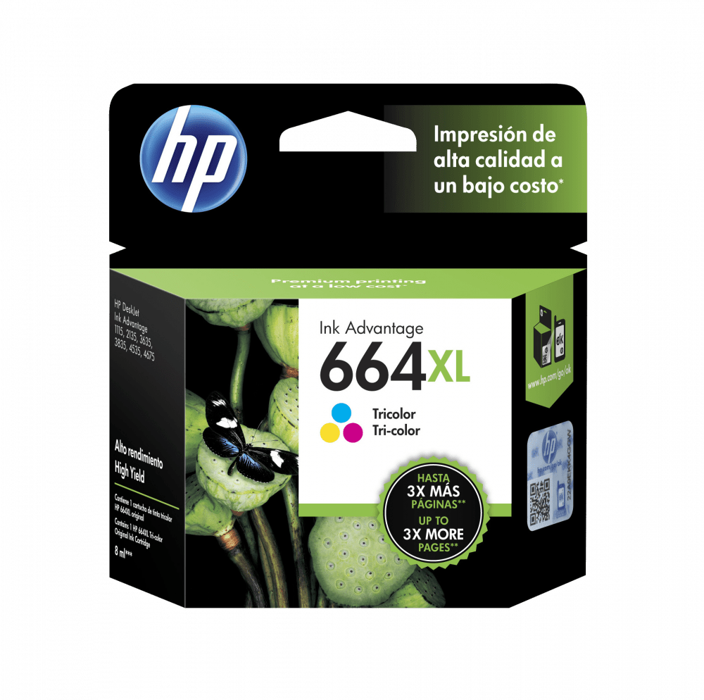 HP 664XL Alto Rendimiento Tricolor F6V30AL