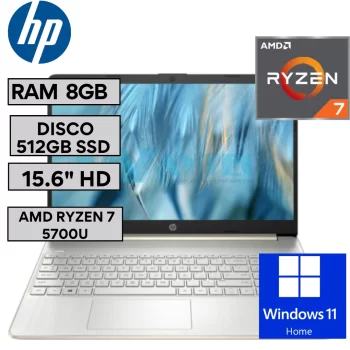 HP 15-EF2505LA RYZEN7-5700U 8GB 512GB WIN11 | 612B4LA#ABM