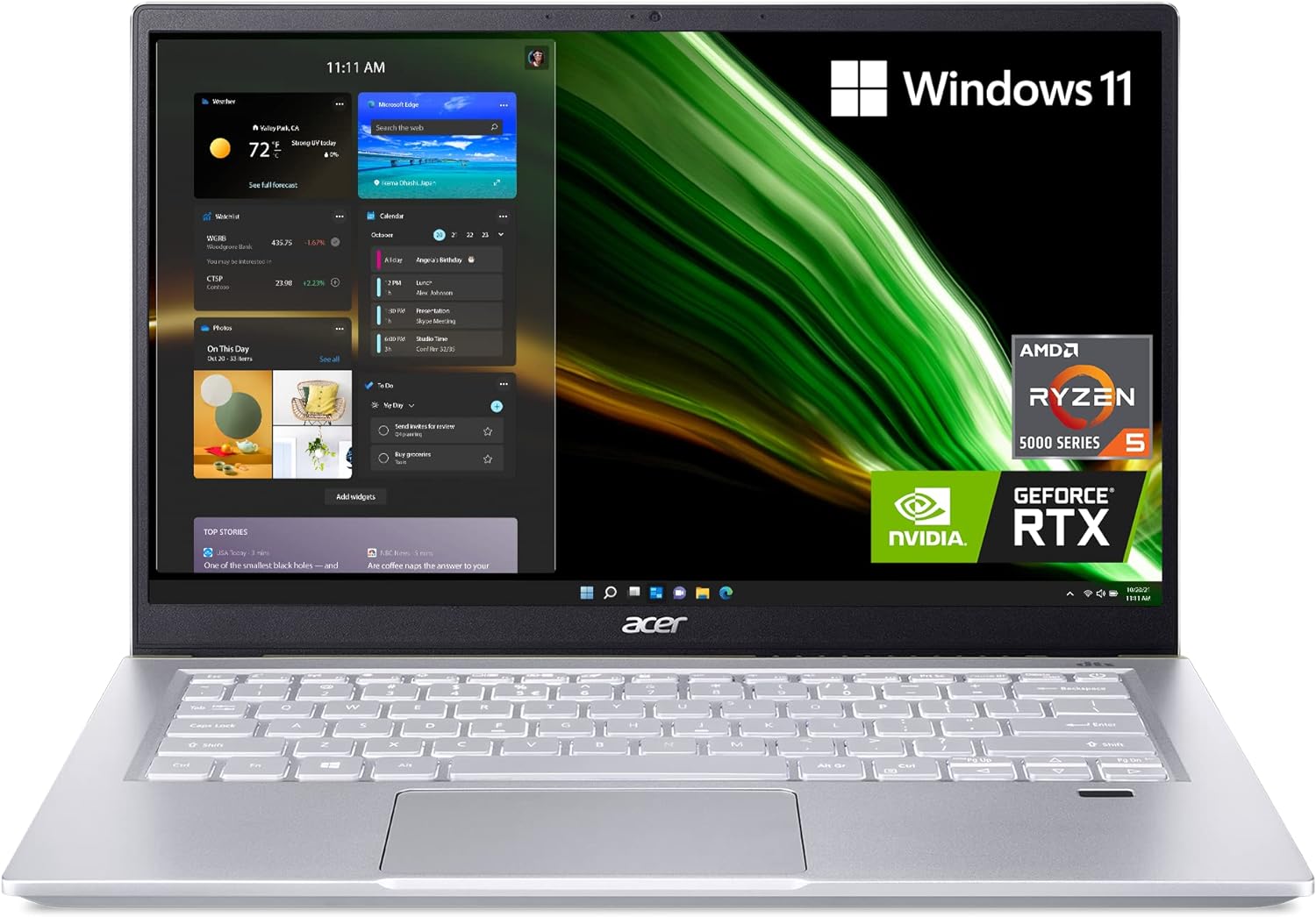 Acer Swift X SFX14-41G-R7YT Creator Laptop | 14 pulgadas Full HD 100% sRGB | AMD Ryzen 5 5600U | GPU NVIDIA RTX 3050 Laptop | 8GB LPDDR4X | 512GB NVMe SSD | Wi-Fi 6 | Teclado retroiluminado | Windows 11 Home, dorado