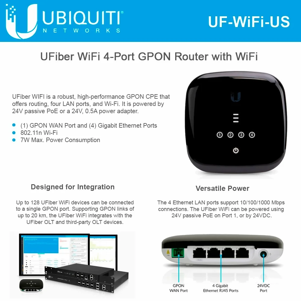 UFiber UF-WiFi-US WiFi 4-Port GPON UF-WiFi