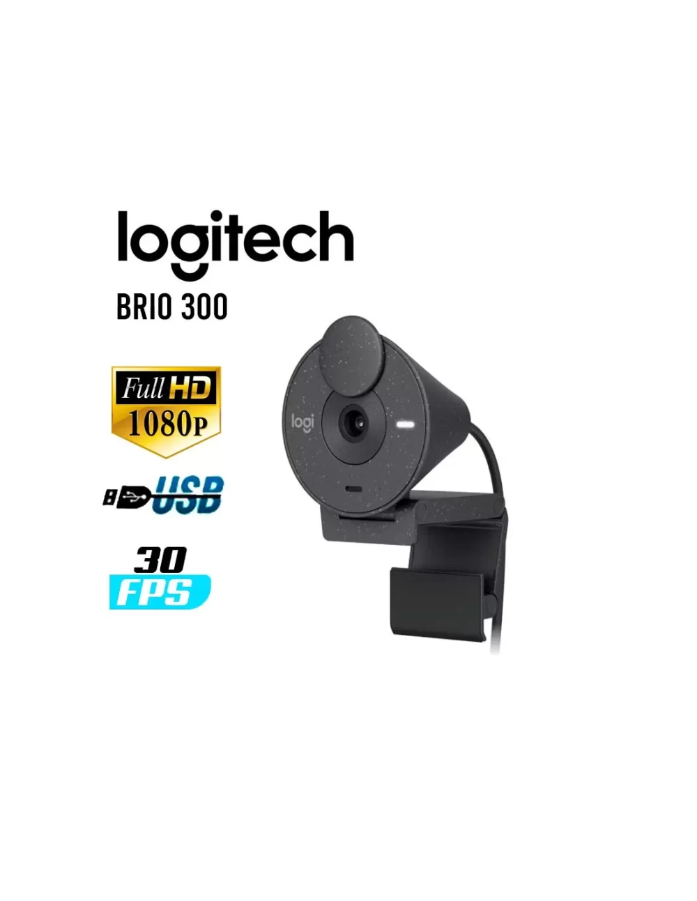 LOGITECH CAMARA WEB BRIO 300 FULL HD 1080p 960-001413