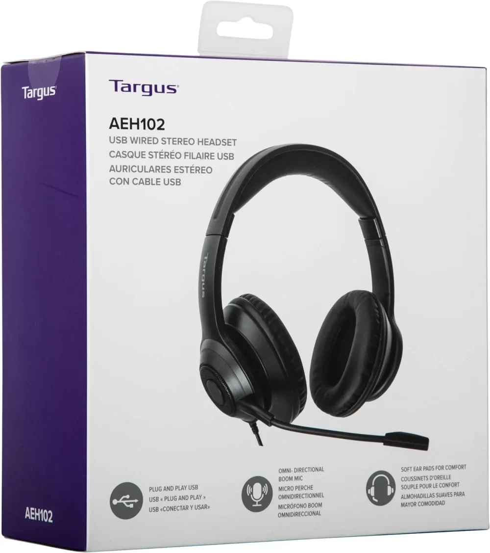 Targus AURICULAR estéreo Alámbrico USB-A AEH102TT