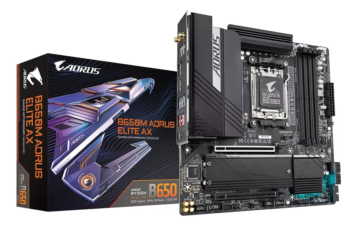 ACTUA COMO EXPERTO SEO Y CONFIGURA LO MEJOR PARA POSICIONAR EN PRIMERO LUGAR EN BUSCADORES , TITULO SEO, CARACTERISTICAS, BENEFICIOS, VENTAJAS ESPECIFICACIONES COMPLETAS, SISTEMAS peso y dimensiones del empaque DE ESTE PRODUCTO GIGABYTE B650M AORUS ELITE LGA 1718 AMD B650MAORUSELITEAX