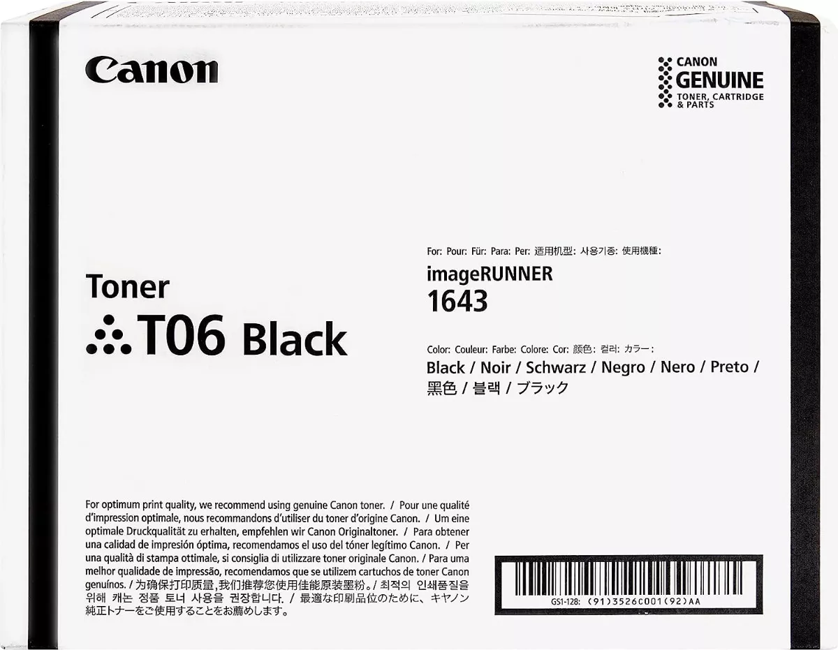 Canon toner negro T06 Original 20500 páginas 3526C001