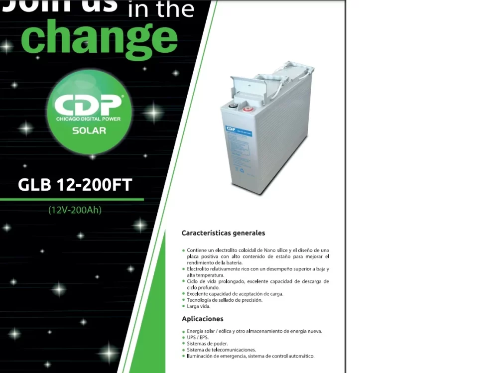 CDP Bateria 12 Volt. 200Ah (UPS) GEL GLB 12-200FT