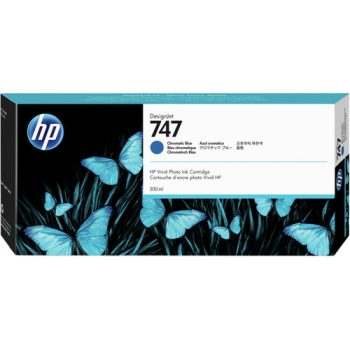 HP 747 DesignJet (300 ml) Cartucho de azul cromática P2V85A