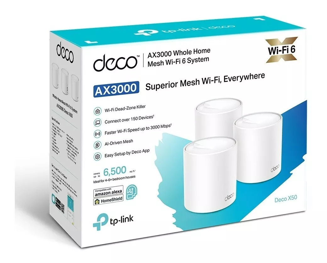 TP-Link Sistema Deco X50 Wi-Fi 6 Mesh AI AX3000 DECO X50 (3-PACK)