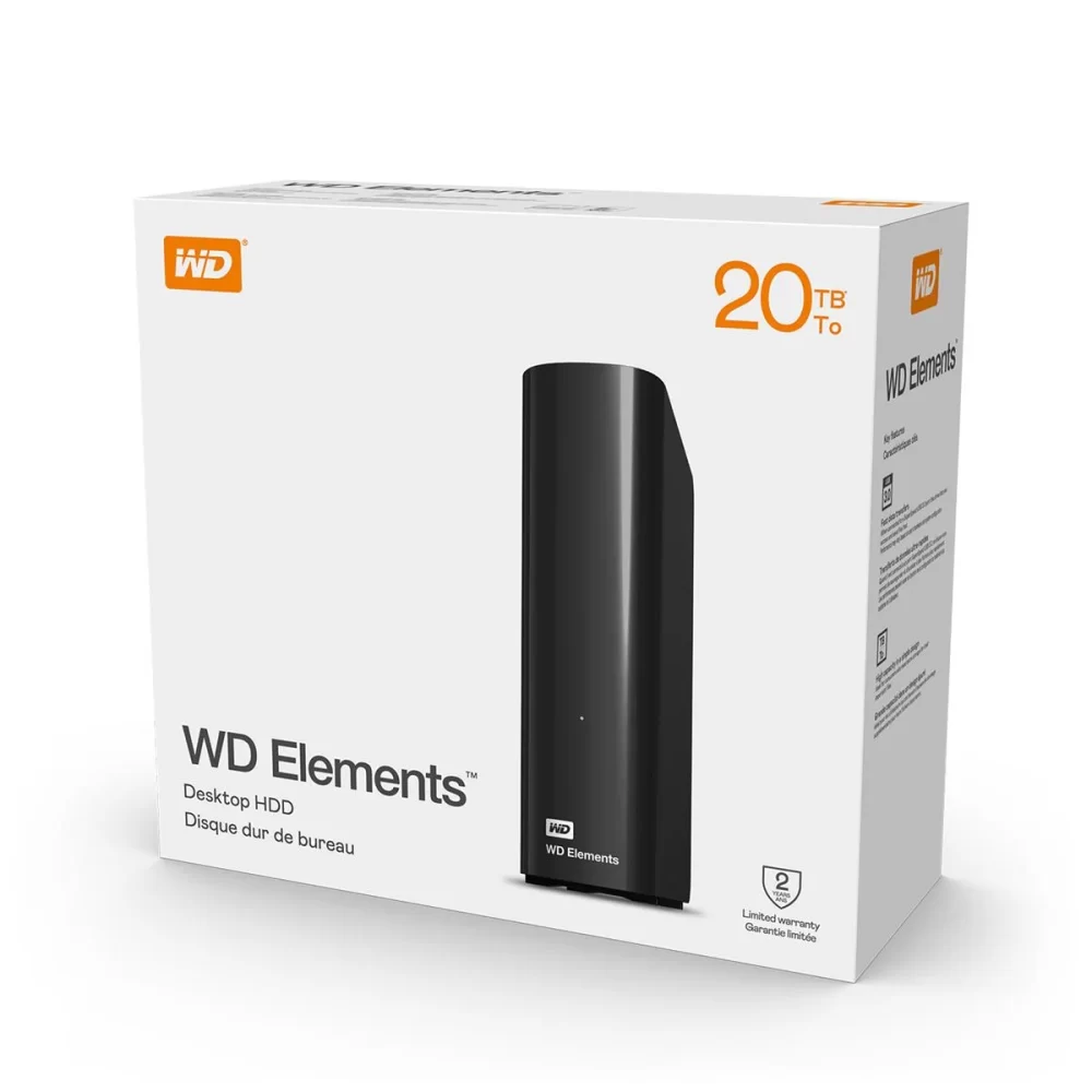WD 20TB Elements Desktop USB 3.0 WDBWLG0200HBK-NESN