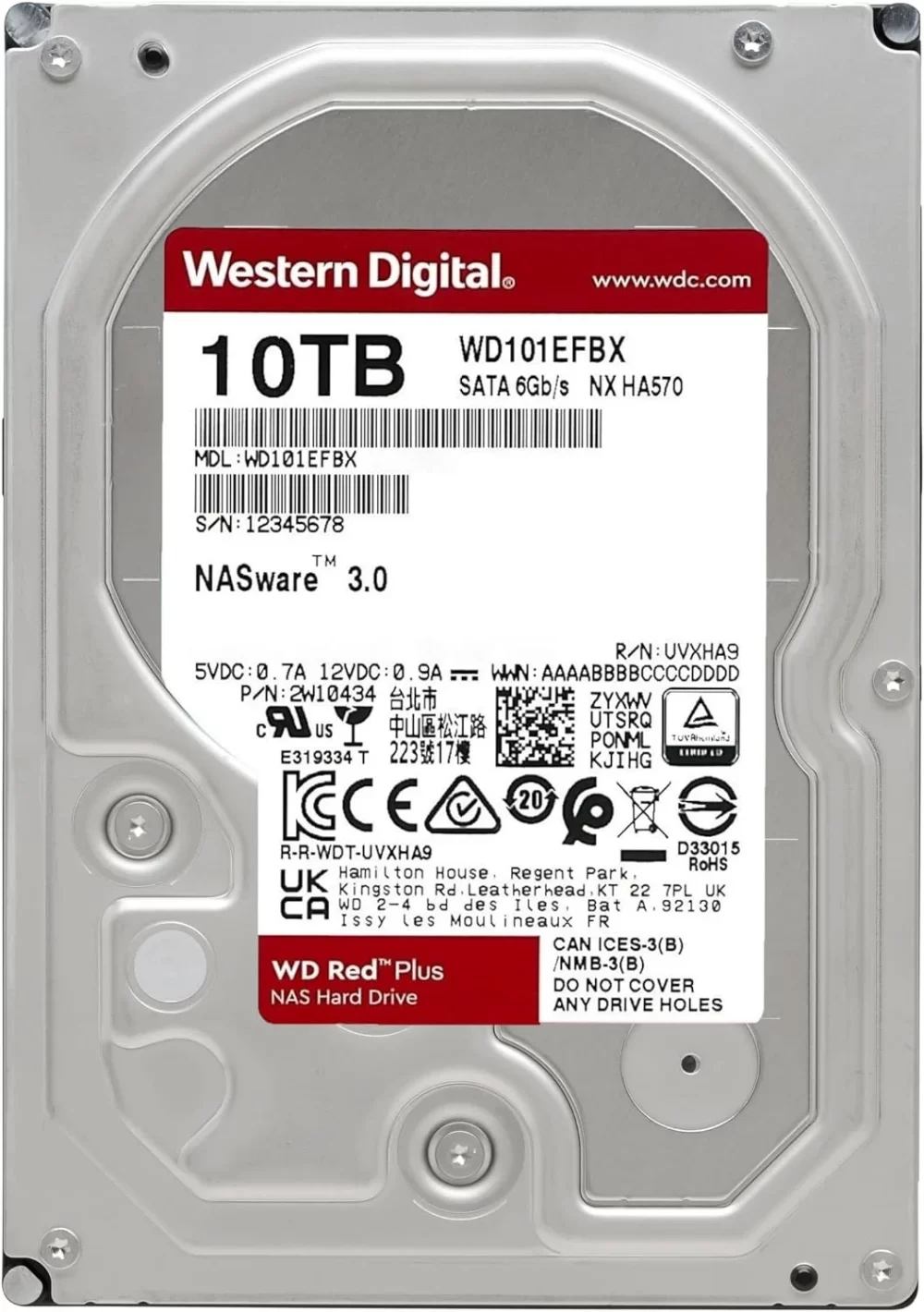 Western Digital Disco Duro NAS RED 10TB WD101EFBX