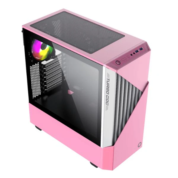 GAMEMAX CONTAC COC CASE MID TOWER BLANCO-ROSADO CONTAC COC BLANCO