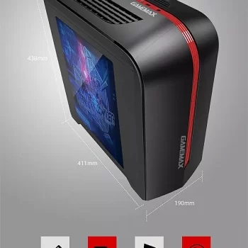 GAMEMAX H601 CASE MATX NEGRO-ROJO 2xUSB CENTAURI BR