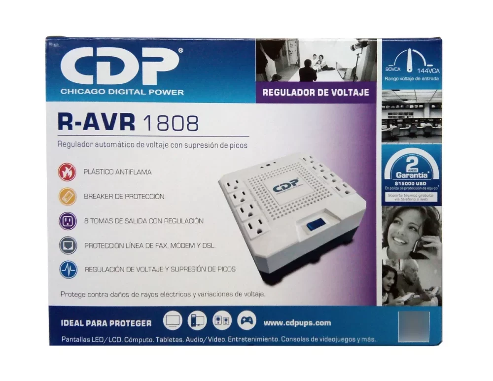 CDP 1800Va Regulador de Voltage c/supresión de picos R-AVR-1808