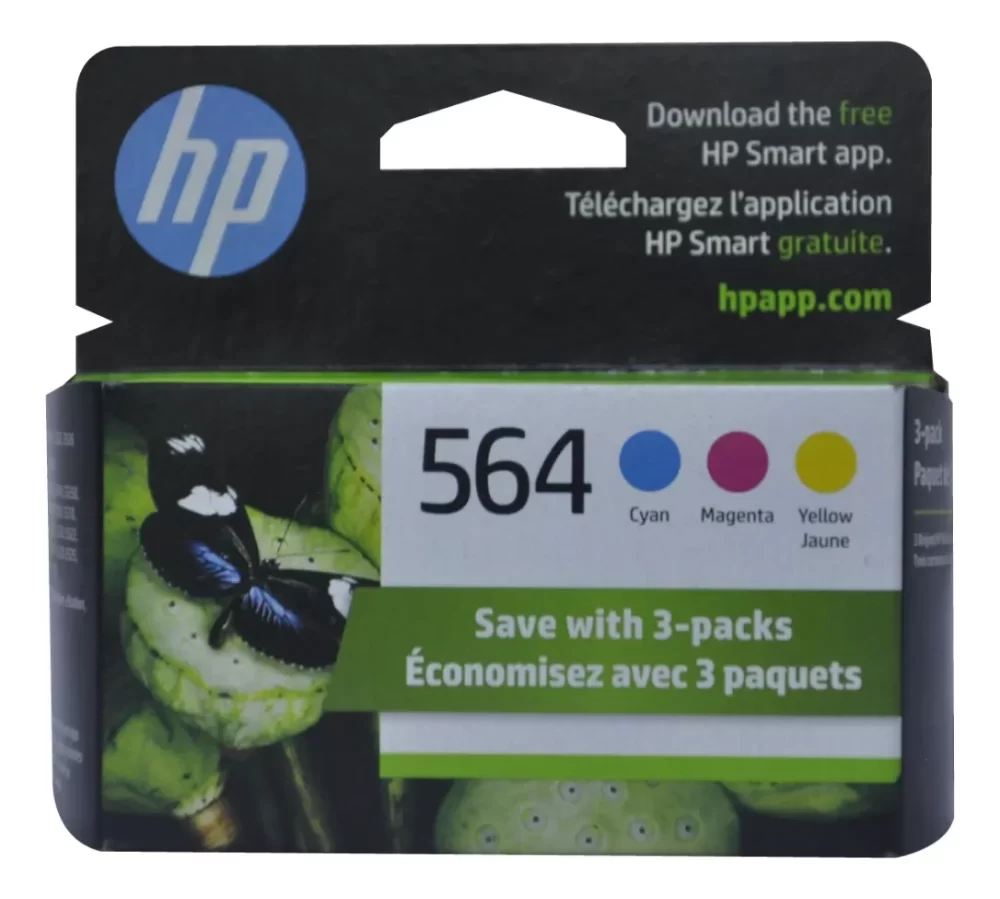 HP 564 3-Pack Cartuchos cian/magenta/amarillo N9H57FN