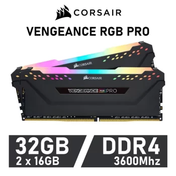 CORSAIR VENGEANCE RGB PRO 32GB(2x16GB) CMW32GX4M2Z3600C18