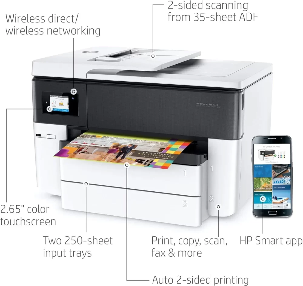 HP OfficeJet 7740 Todo-en-Uno Tabloide G5J38A