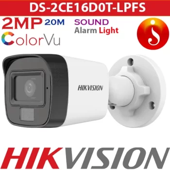 HIKVISION CAMARA BULLET INTEMPERIE 2MP MICROFONO DS-2CE16D0T-LPFS 2.8MM