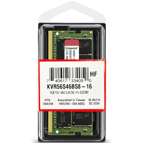 Kingston ValueRAM 16GB 5600MT/s DDR5 SODIMM KVR56S46BS8-16
