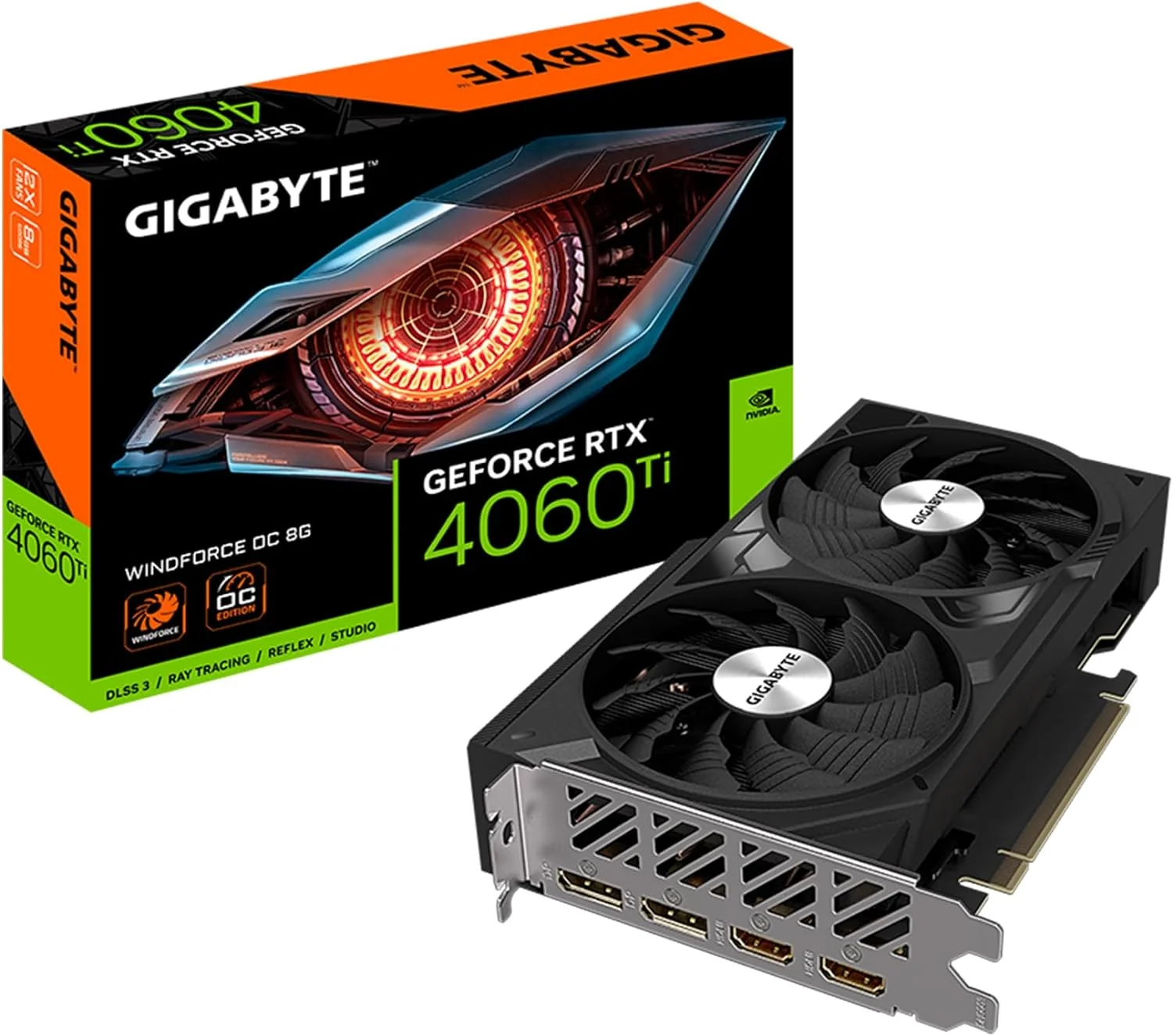 GIGABYTE GEFORCE RTX 4060 Ti WINDFORCE 8GB GV-N406TWF2OC-8GD