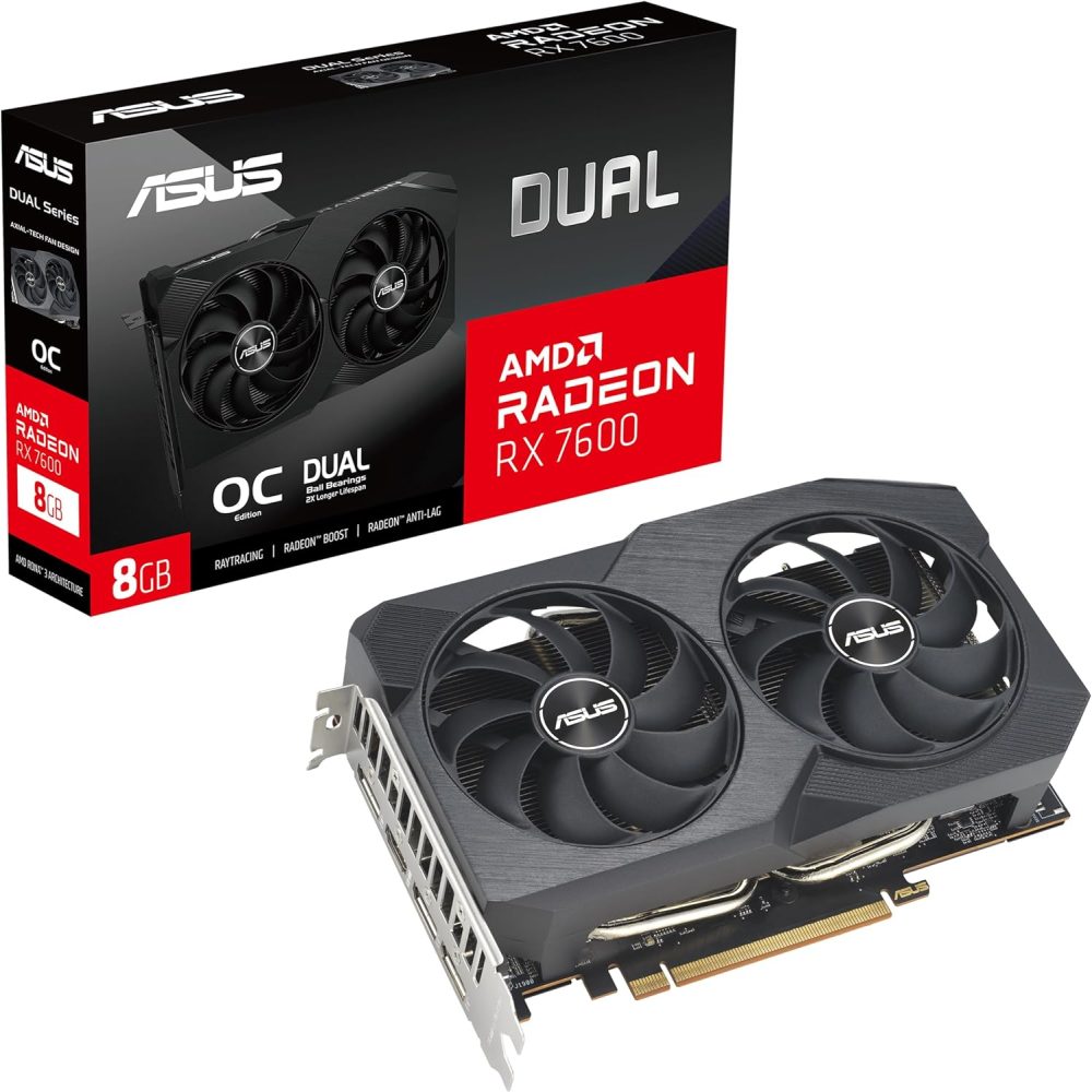 ¡Oferta! ASUS GEFORCE DUAL RX7600 AMD RADEON 8GB DUAL RX7600-O8G-V2