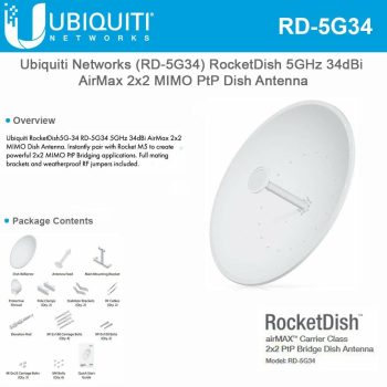 Ubiquiti AirMax Carrier Class 2x2 PtP Antena RD-5G34