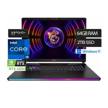 INTEL CORE I9 13950HX HASTA 5.5GHZ 64GB DDR5 2TB SSD 17 QHD+ (2560x1600) 240HZ NVIDIA GEFORCE RTX 4080 12GB WEBCAM BLUETOOTH WINDOWS 11 COLOR GRIS OSCURO