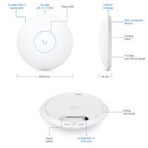 Ubiquiti UniFi U7 Pro Punto acceso Tri-Banda Wi-Fi 7 U7-PRO