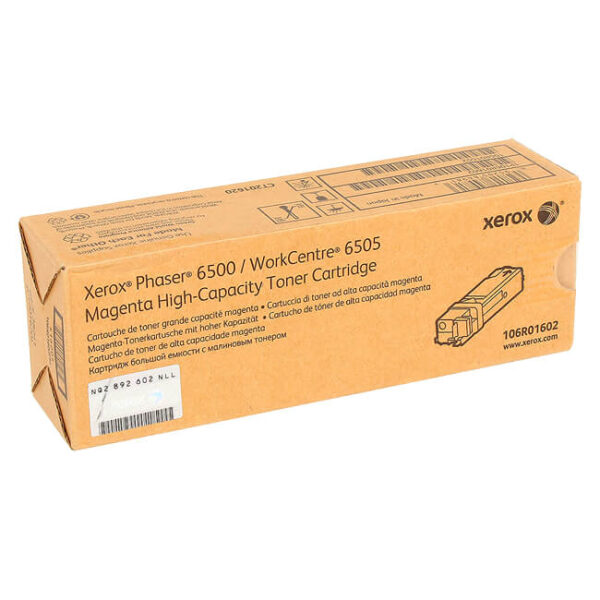 XEROX TONER MAGENTA PHASER 6505 6500 106R01602