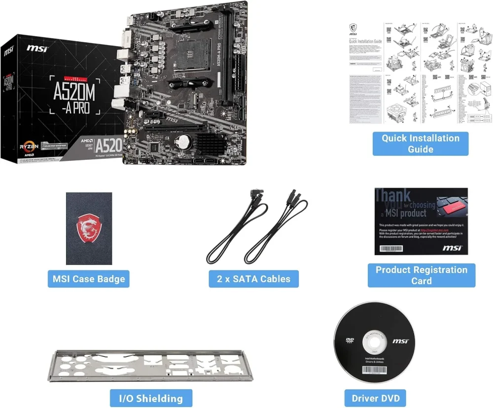 MSI A520M-A PRO SOCK AM4 A520 A520M-A PRO