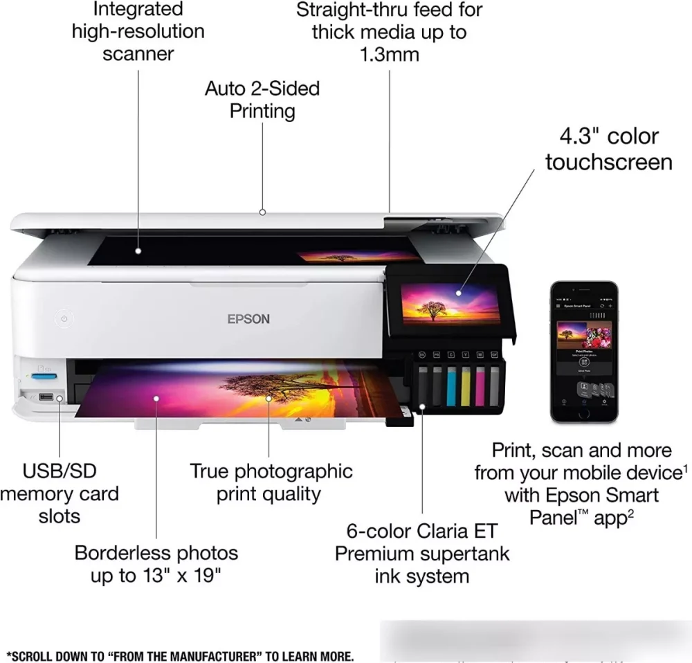 Epson EcoTank Photo ET-8550 Wireless multifunción Formato ancho C11CJ21201