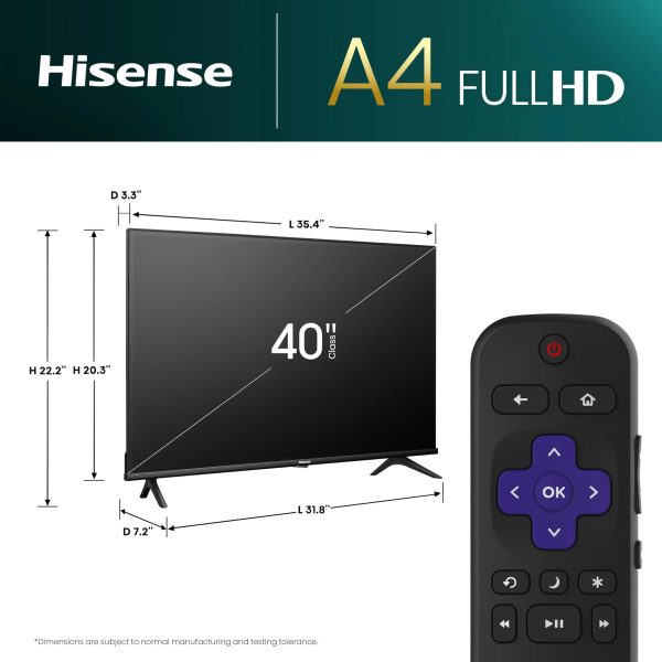 HISENSE 1080P ROKU SMART 40" 40A4NR HISENSE 1080P ROKU SMART 40" 40A4NR