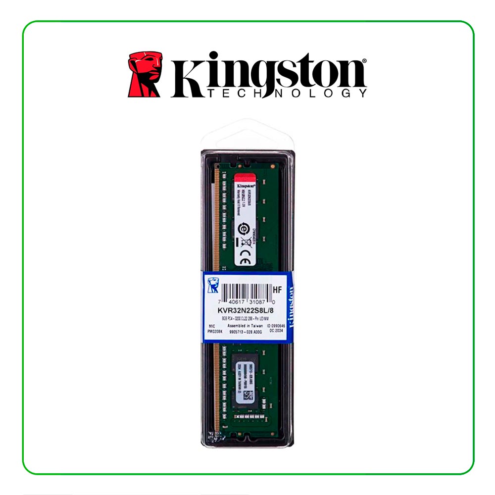 MEMORIA RAM KINGSTON 8GB/ DDR4/ 3200MHZ KVR32N22S8L/8 MEMORIA RAM KINGSTON 8GB/ DDR4/ 3200MHZ KVR32N22S8L/8
