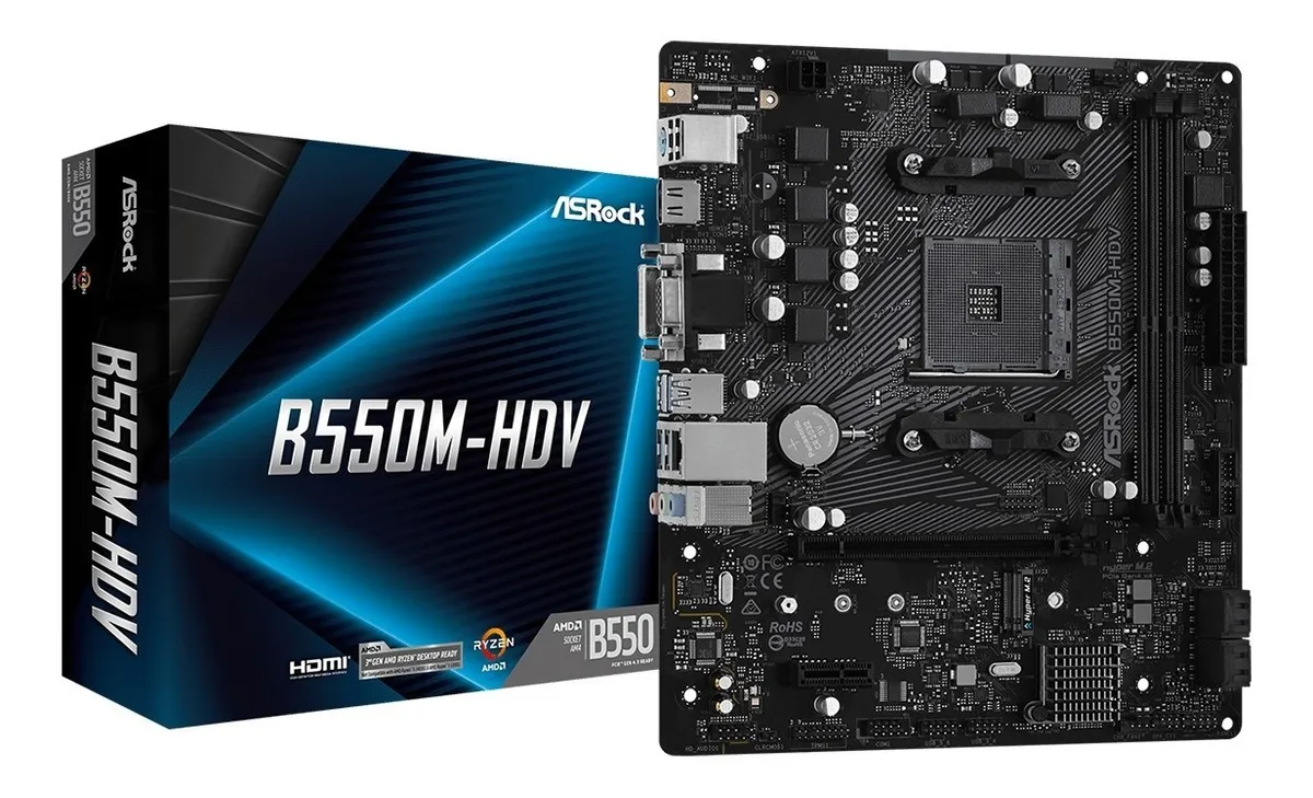 ASROCK B550M HDV AM4 B550 2xDDR4 4733MHZ B550M HDV ASROCK B550M HDV AM4 B550 2xDDR4 4733MHZ B550M HDV
