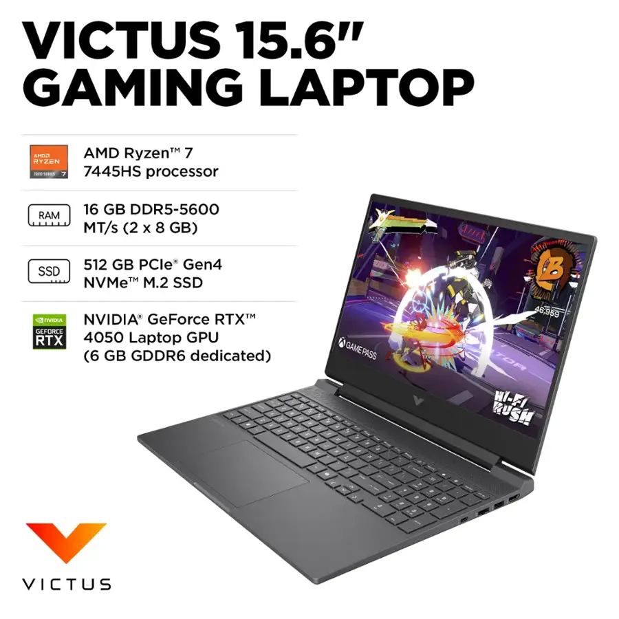 HP VICTUS 15-FB3093DX 15.6" RYZEN 7-7445HS 16GB 512GB RTX 4050 6GB BM4X8UA#ABA HP VICTUS 15-FB3093DX 15.6" RYZEN 7-7445HS 16GB 512GB RTX 4050 6GB BM4X8UA#ABA
