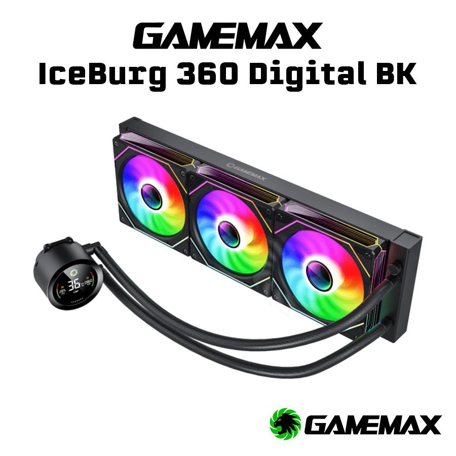 ENFRIADOR LIQUIDO GAMEMAX ICEBURG 360 DIGITAL ARGB INTEL/AMD ICEBURG 360 DIG BK ENFRIADOR LIQUIDO GAMEMAX ICEBURG 360 DIGITAL ARGB INTEL/AMD ICEBURG 360 DIG BK