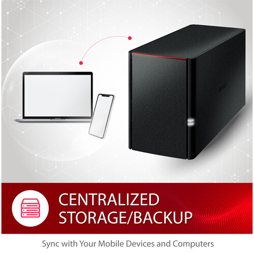 Buffalo LinkStation SoHo 12TB 2-Bay HDD Desktop NAS Server (2 x 6TB) LS220D1202B Buffalo LinkStation SoHo 12TB 2-Bay HDD Desktop NAS Server (2 x 6TB) LS220D1202B